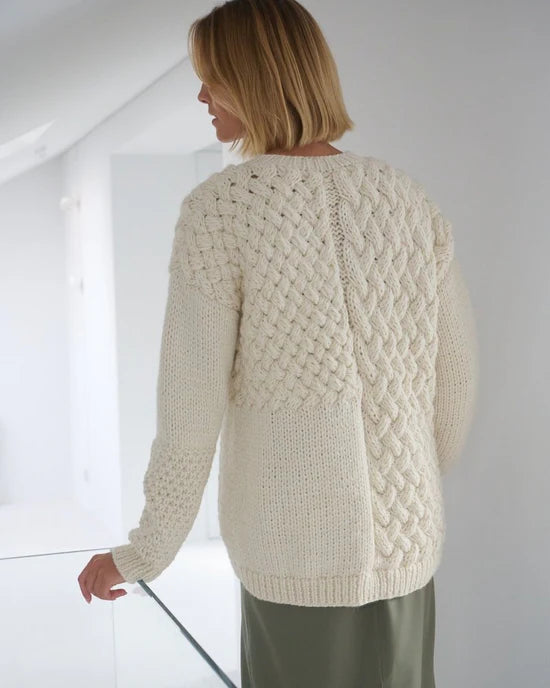 The Knotty Ones Handknit sweater ivory