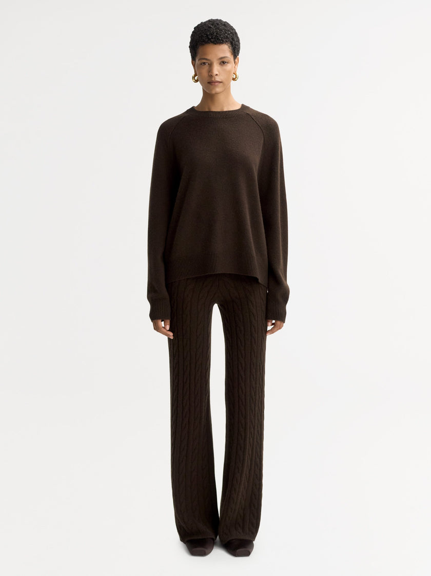 Soft Goat Cable Knit Pants