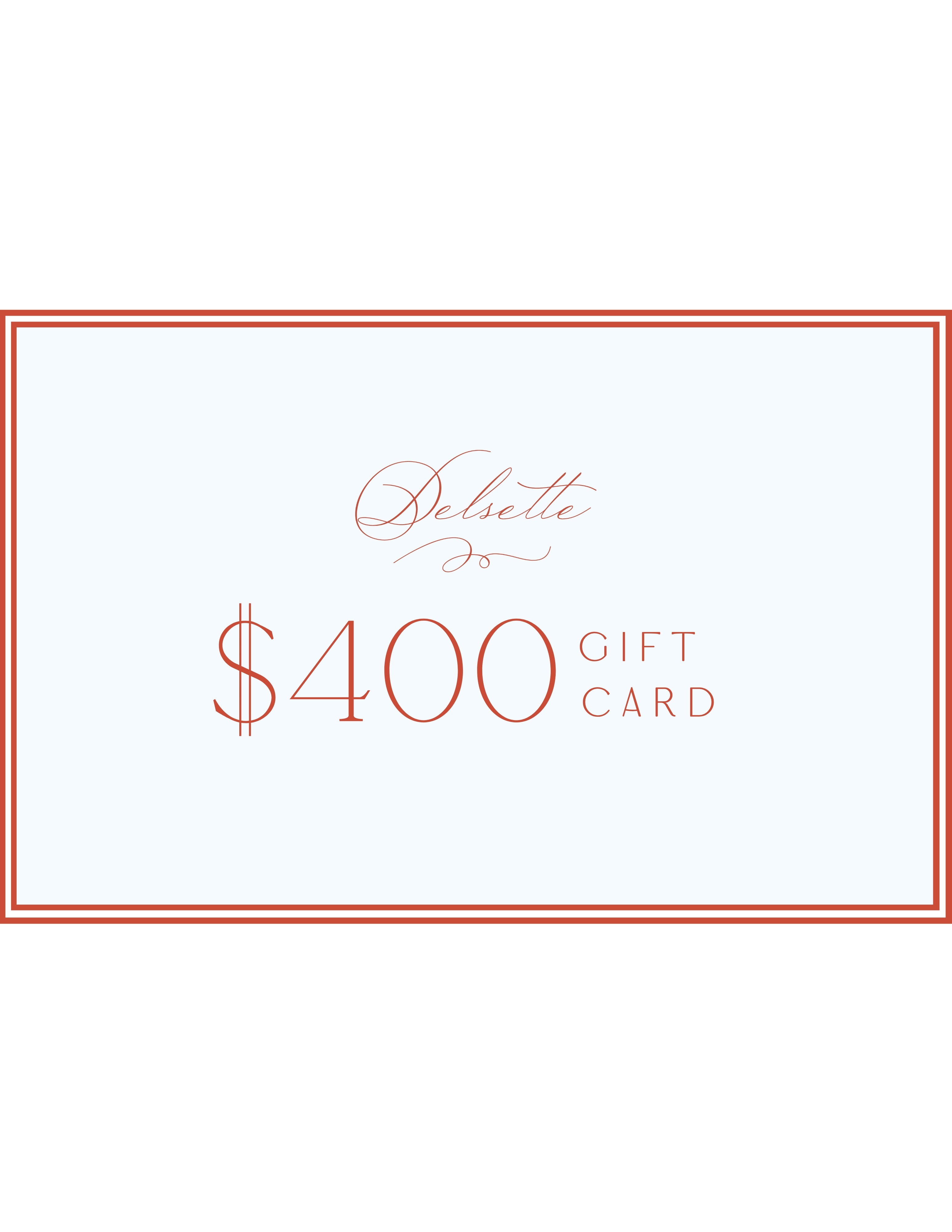 Delsette Gift Card