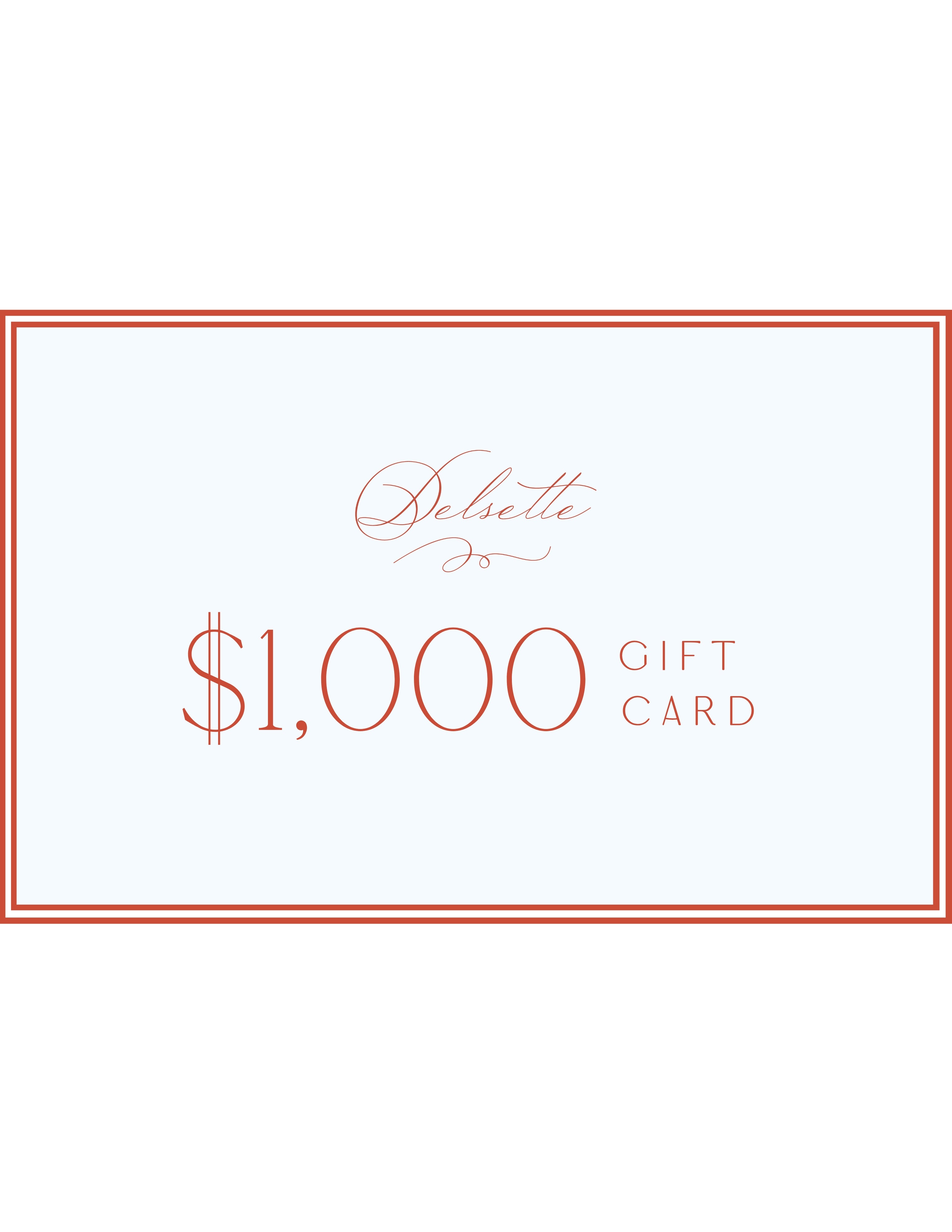Delsette Gift Card