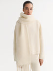Soft Goat wool scarf with fringe