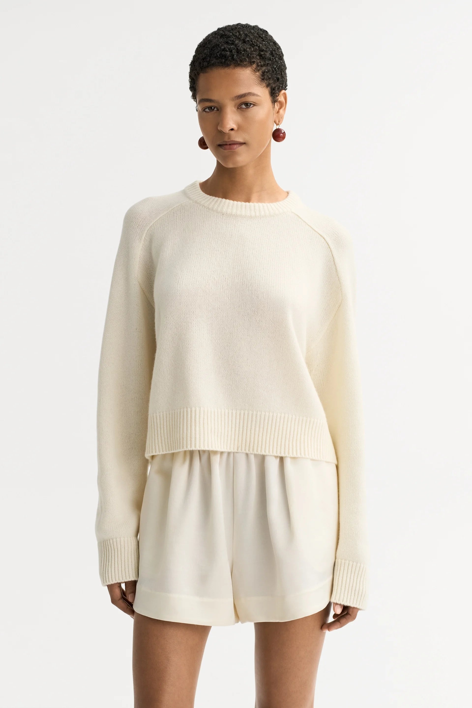 Soft Goat Cashmere Top in White