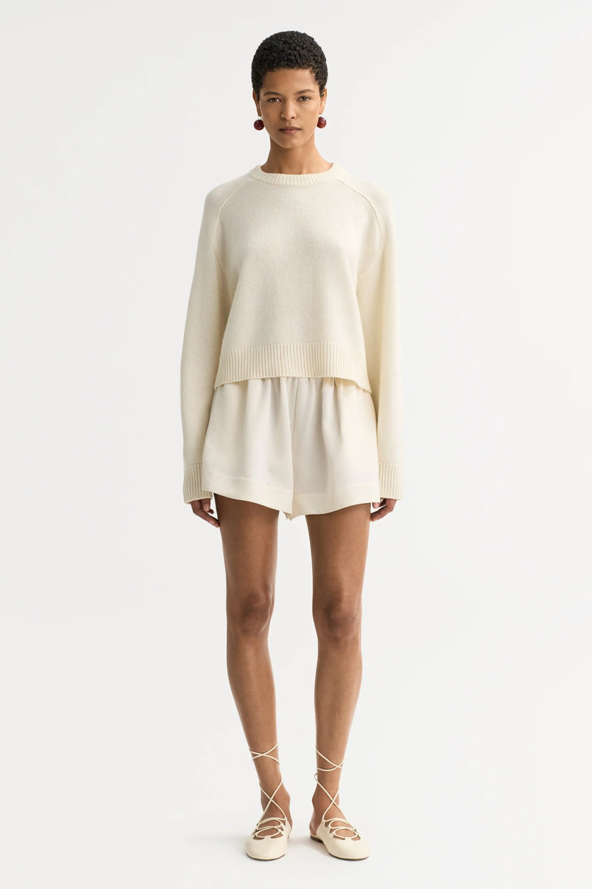 Soft Goat Cashmere Top in White