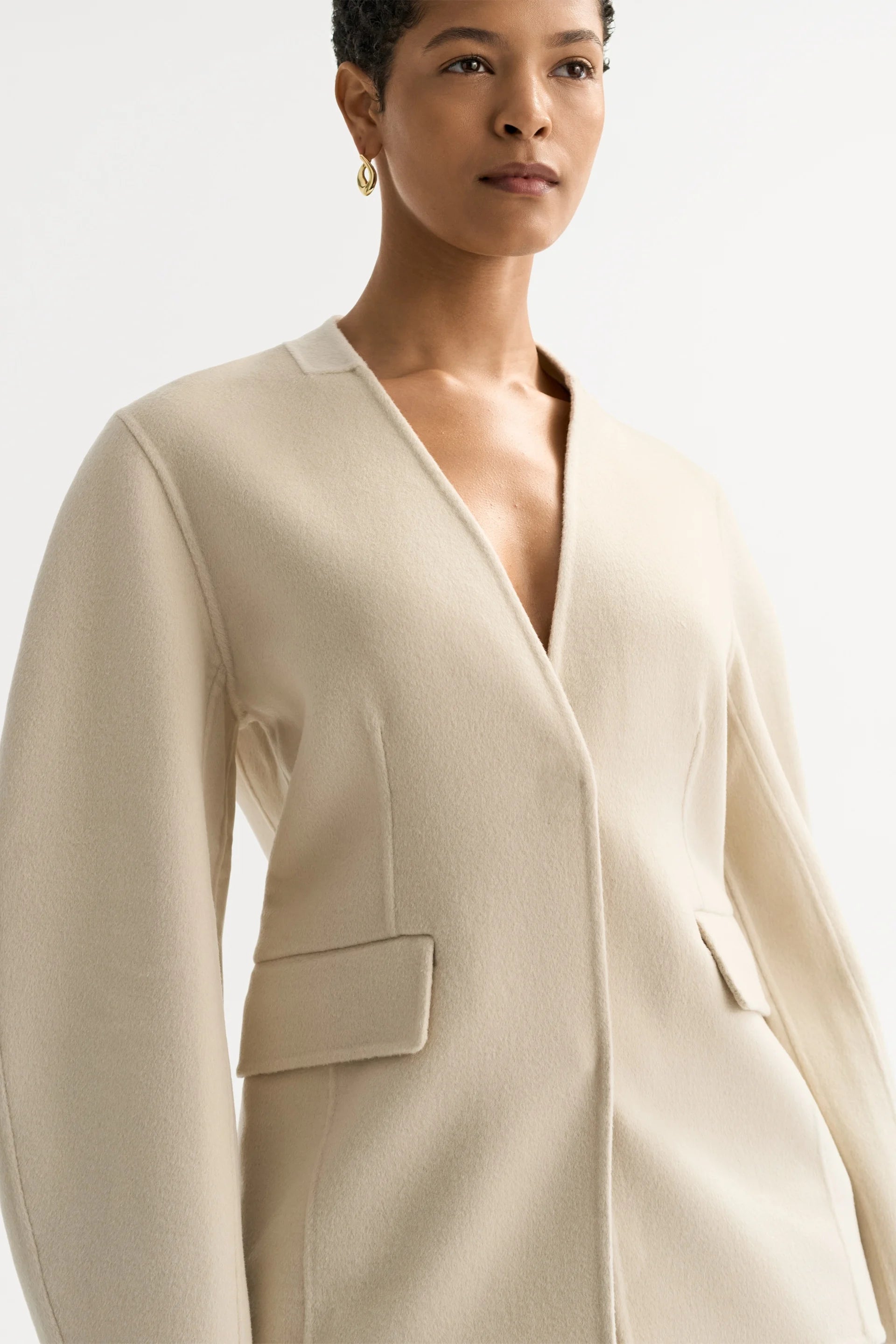 Soft Goat Blazer in Cream