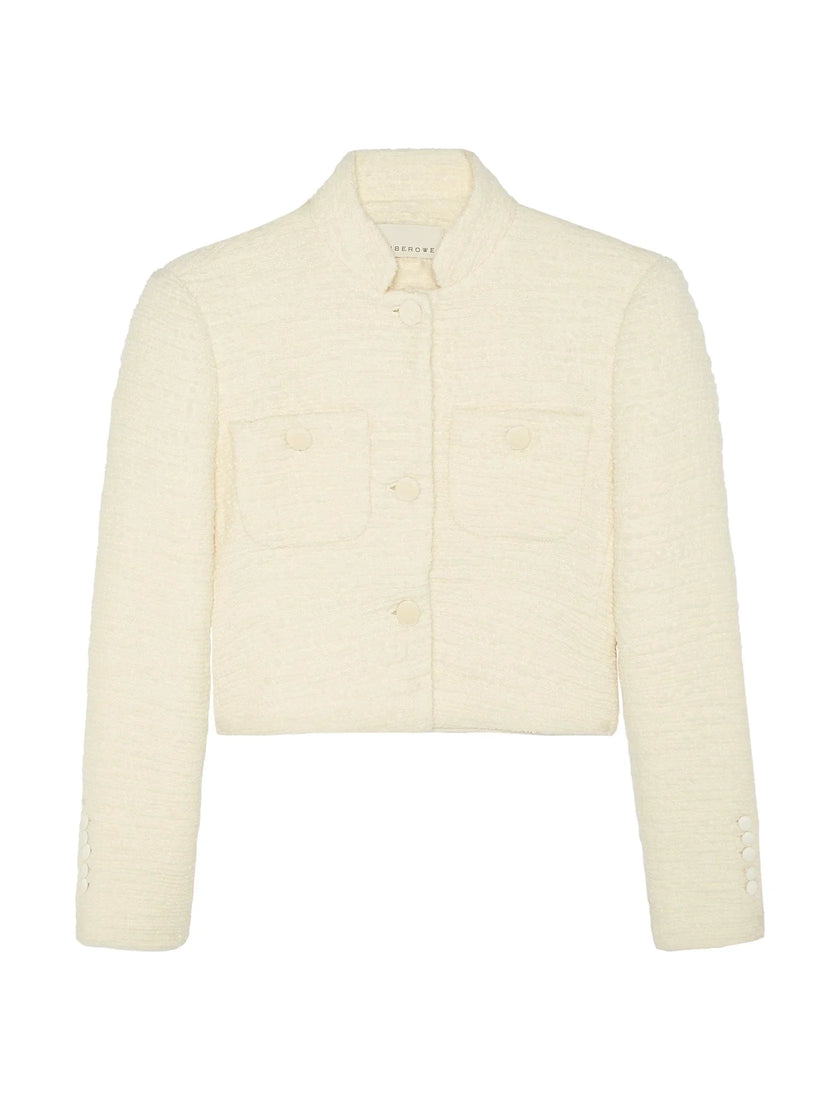 Liberowe Cropped Tweed Jacket in Ivory