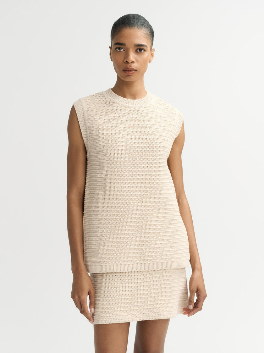 Soft Goat Vest in Beige