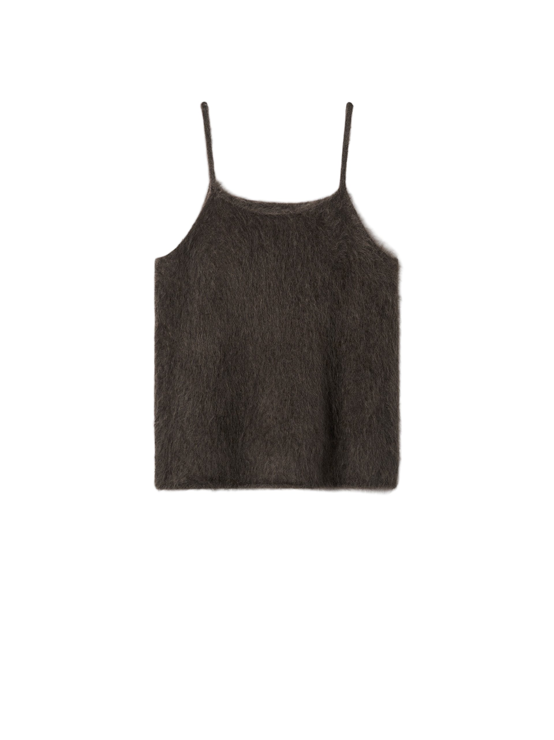 Soft Goat Brushed Singlet in Mocha