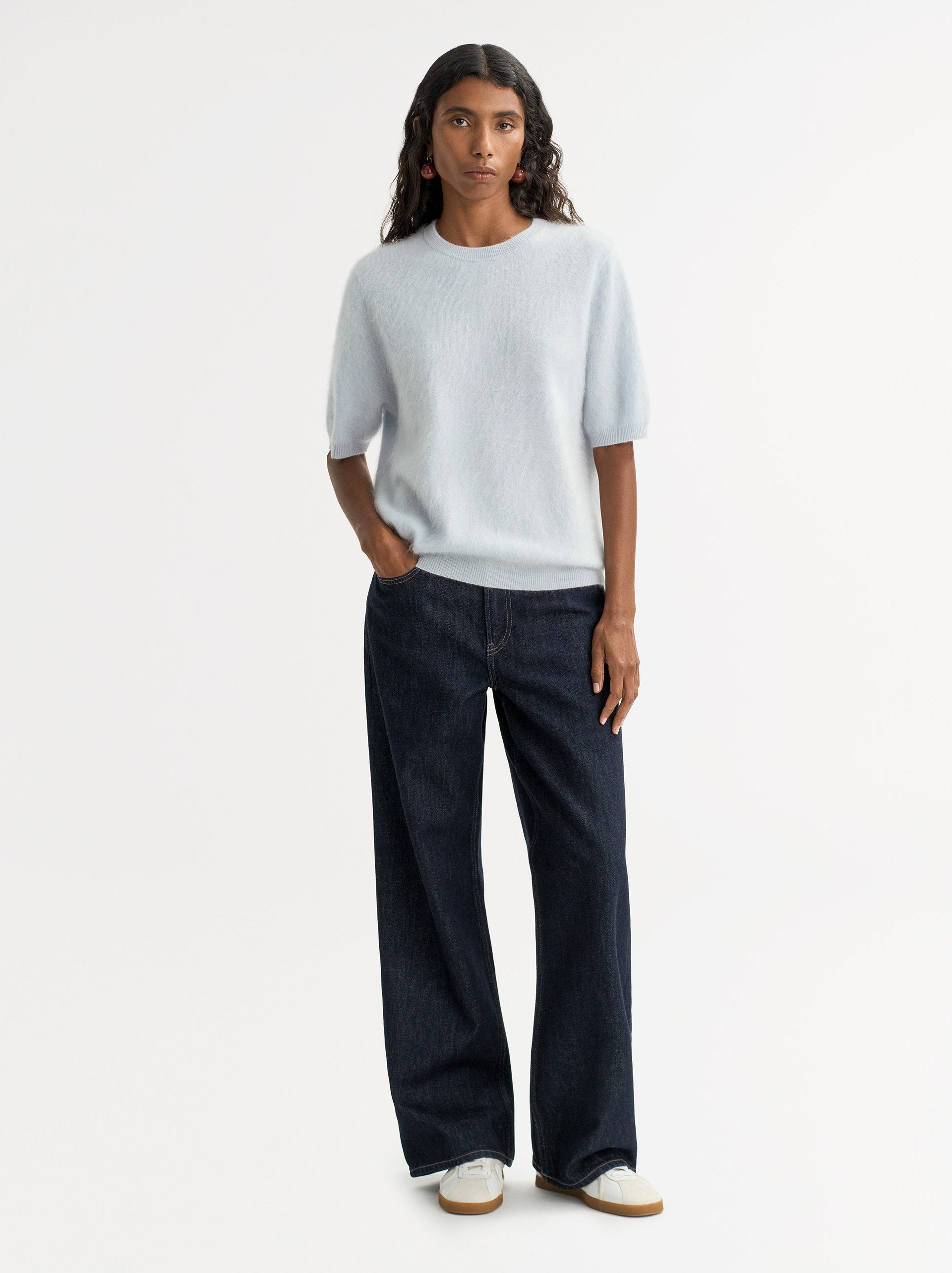 Soft Goat Brushed Short Sleeve Sweater