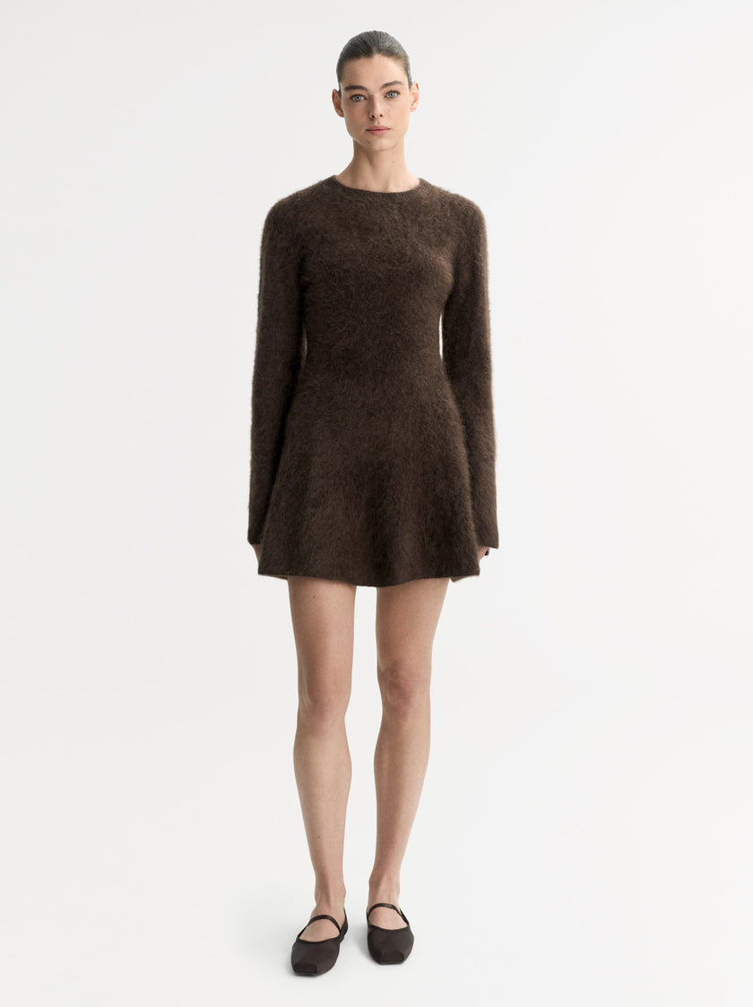 Soft Goat Brushed Mini Dress Mocha