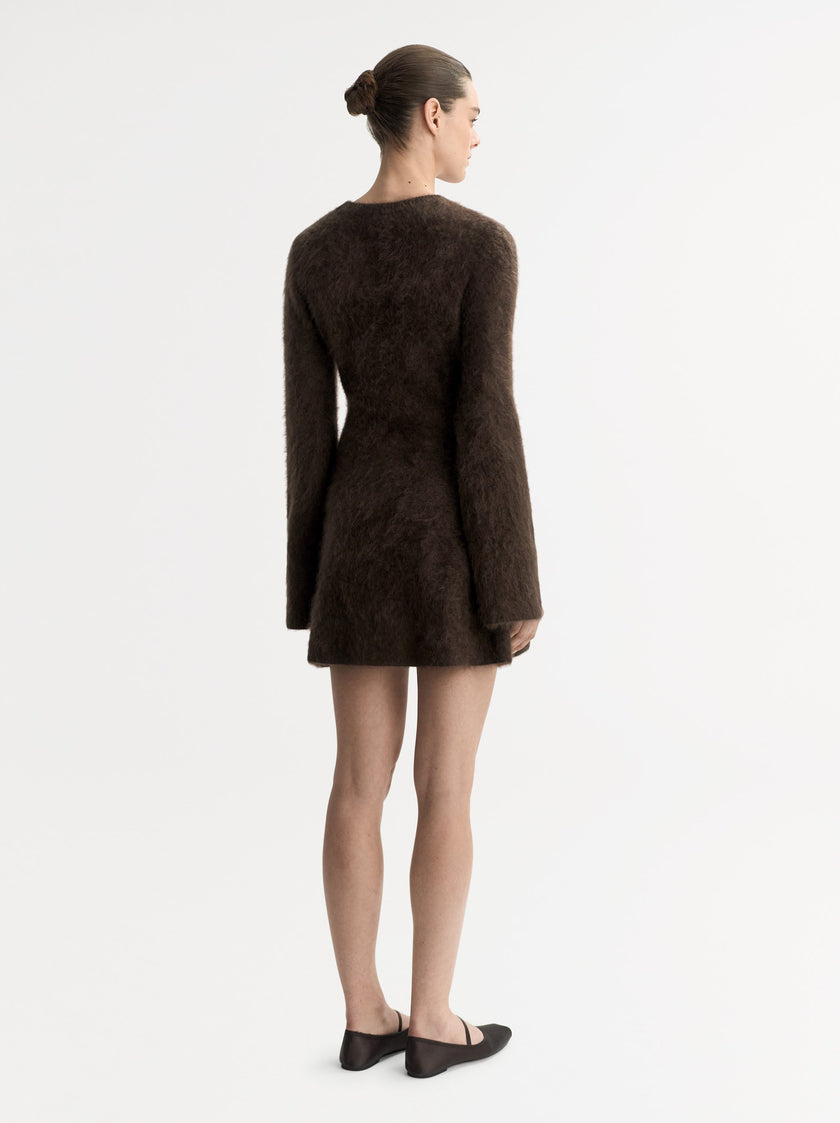 Soft Goat Brushed Mini Dress Mocha