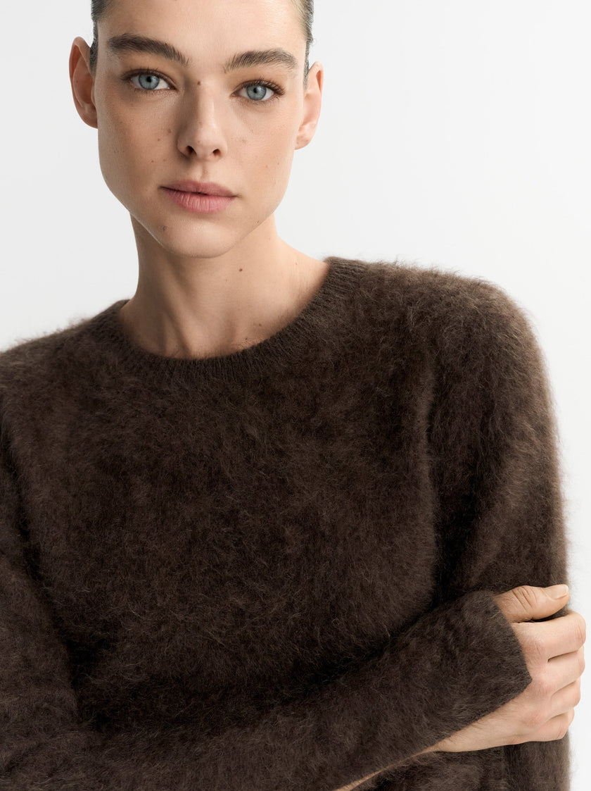 Soft Goat Brushed Mini Dress Mocha