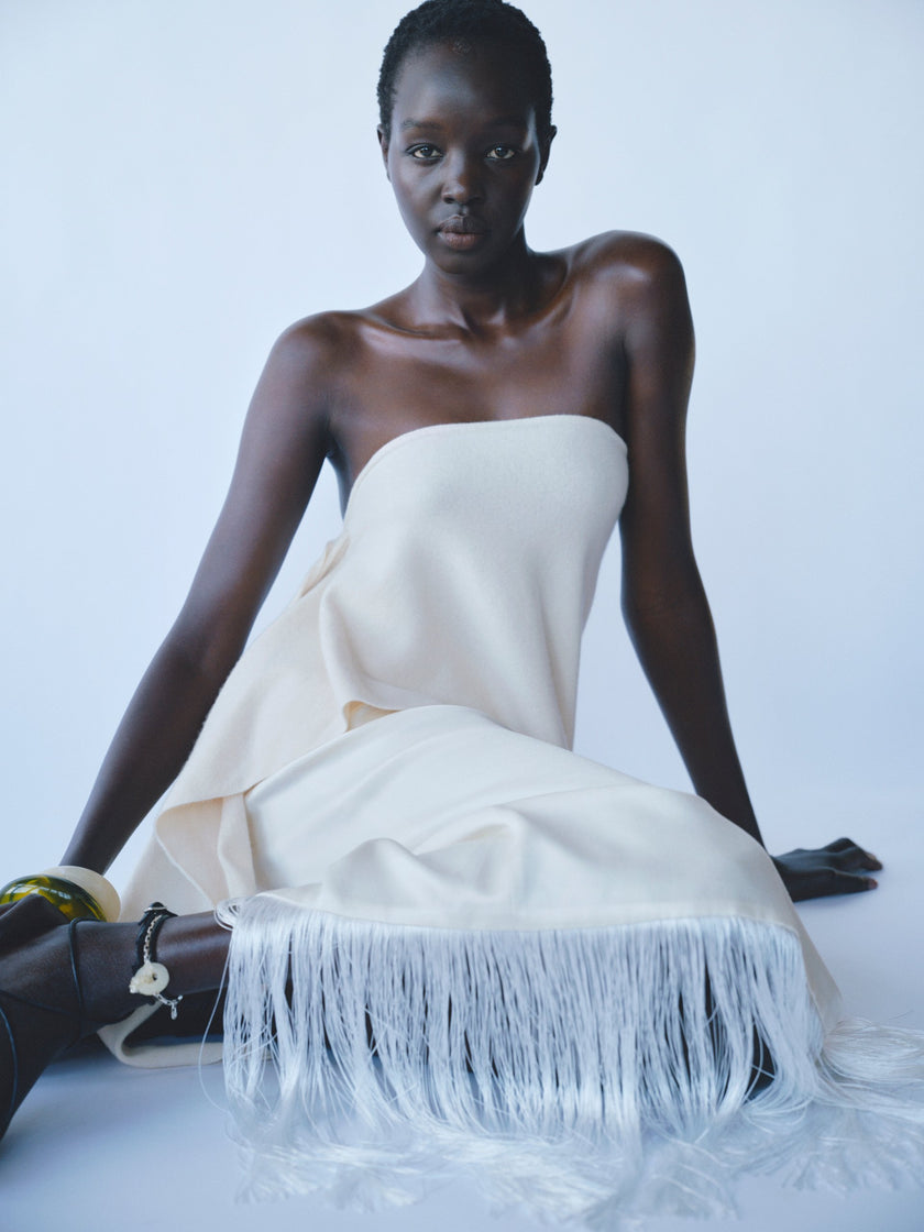 Soft Goat Fringe Skirt