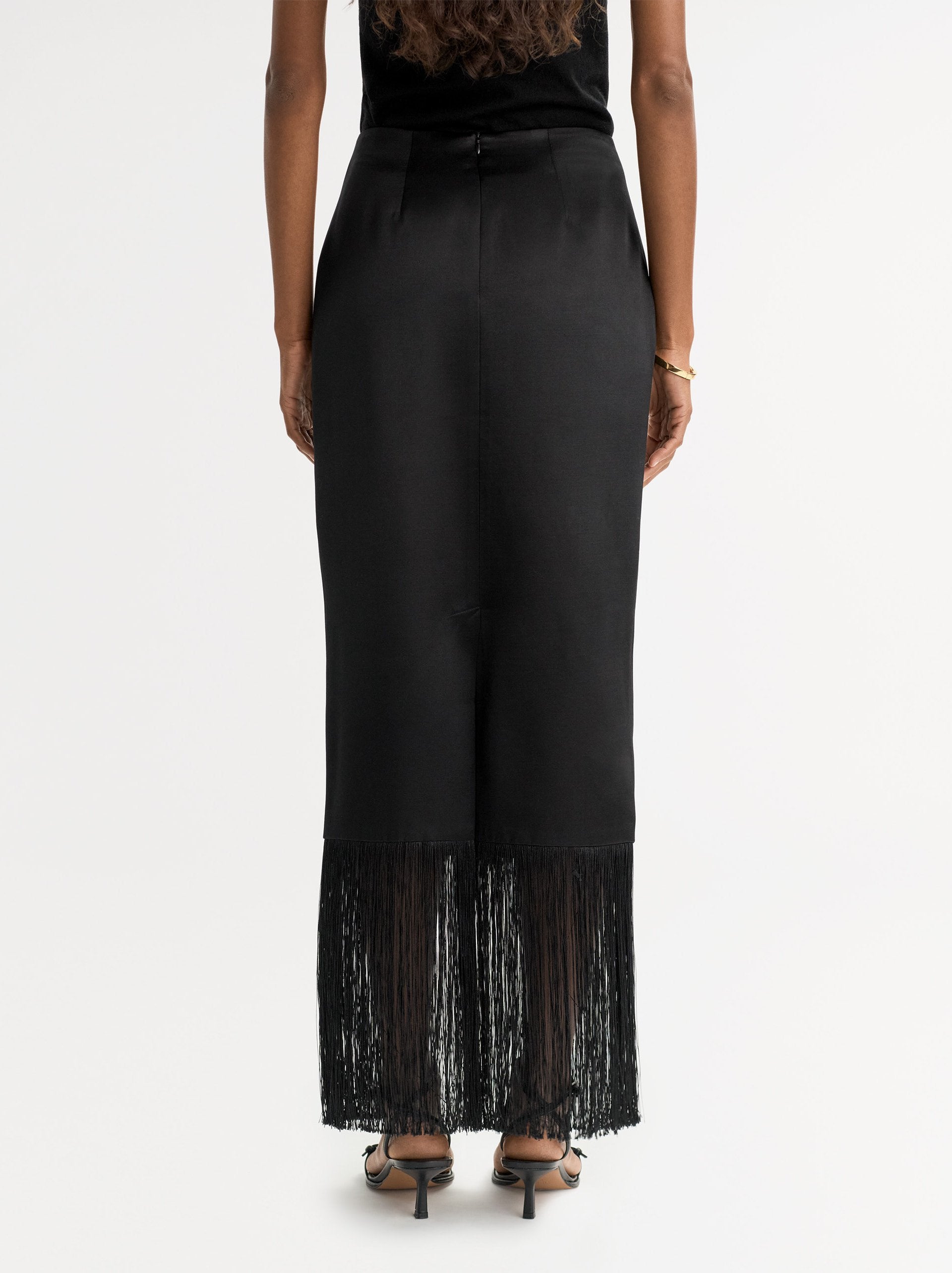 Soft Goat Fringe Skirt