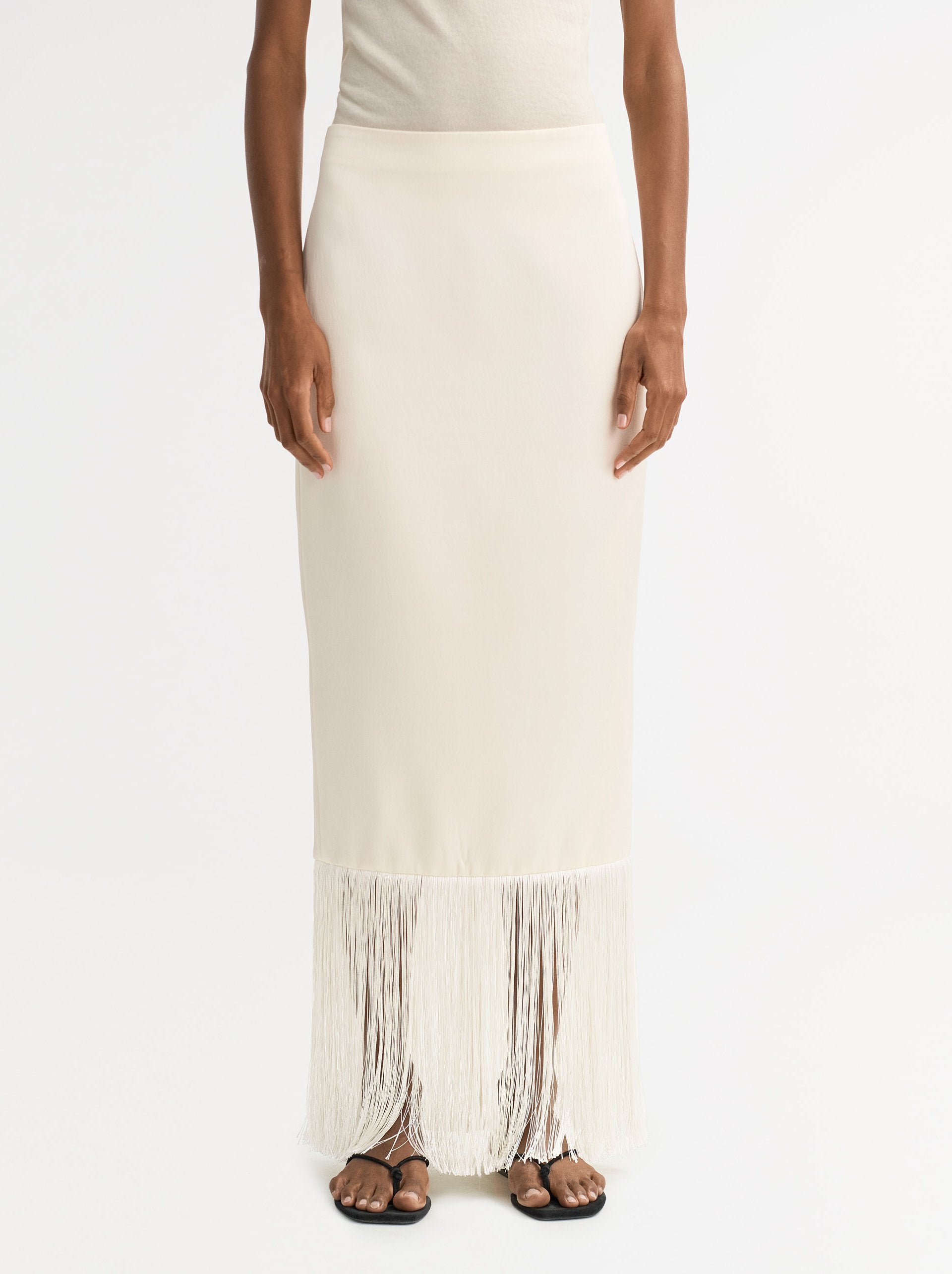 Soft Goat Fringe Skirt