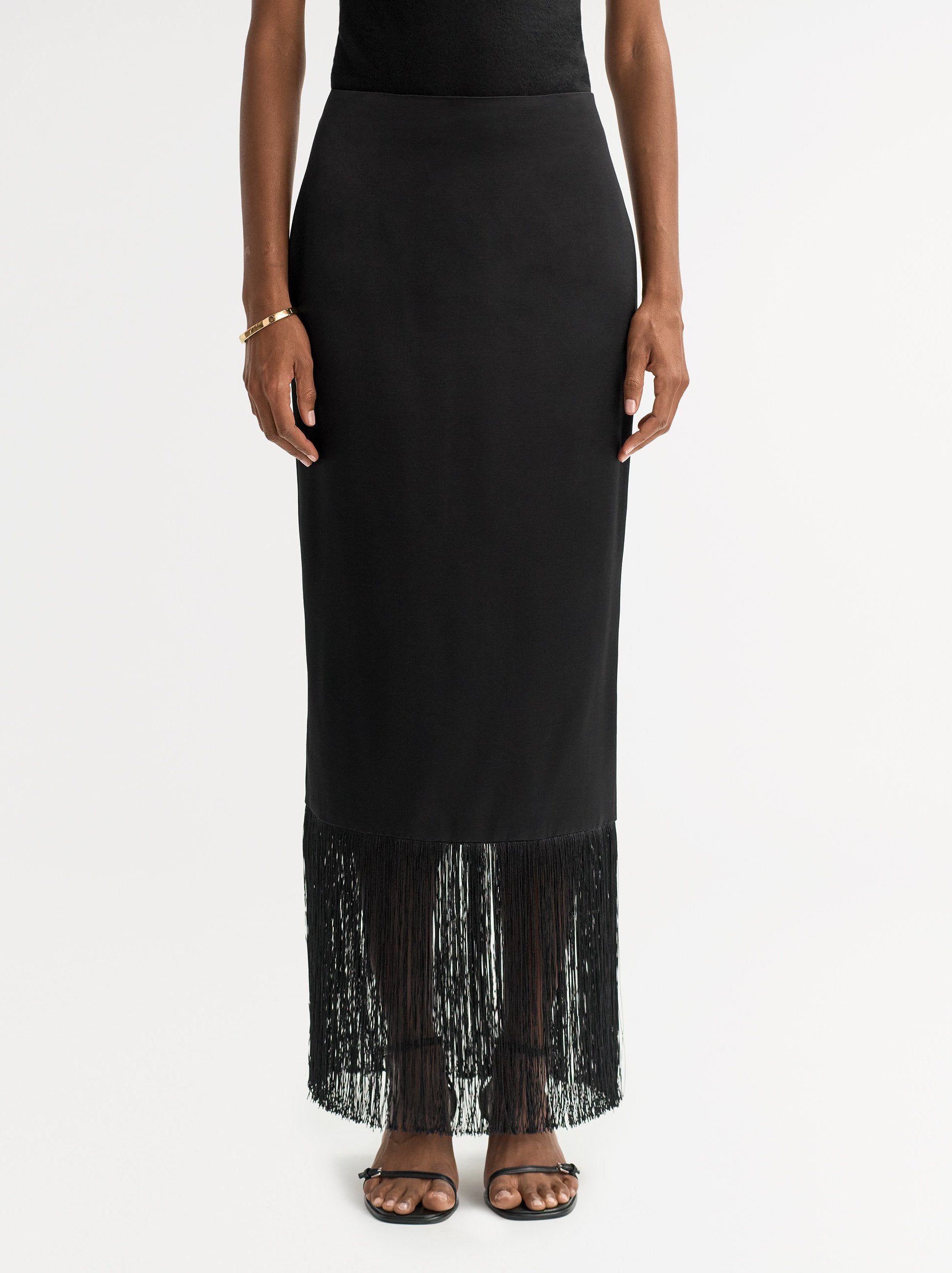 Soft Goat Fringe Skirt