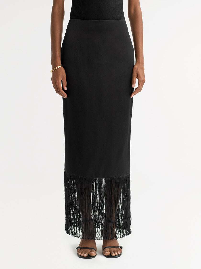 Soft Goat Fringe Skirt