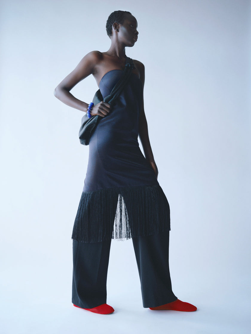 Soft Goat Fringe Skirt