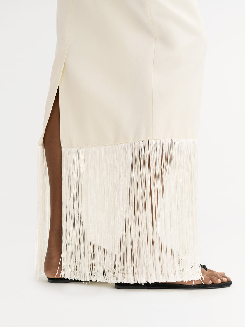Soft Goat Fringe Skirt