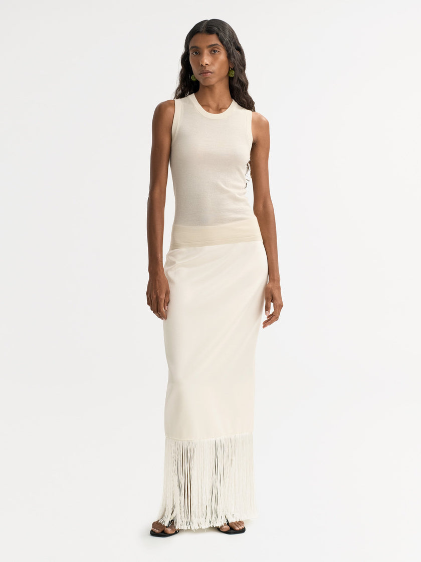 Soft Goat Fringe Skirt