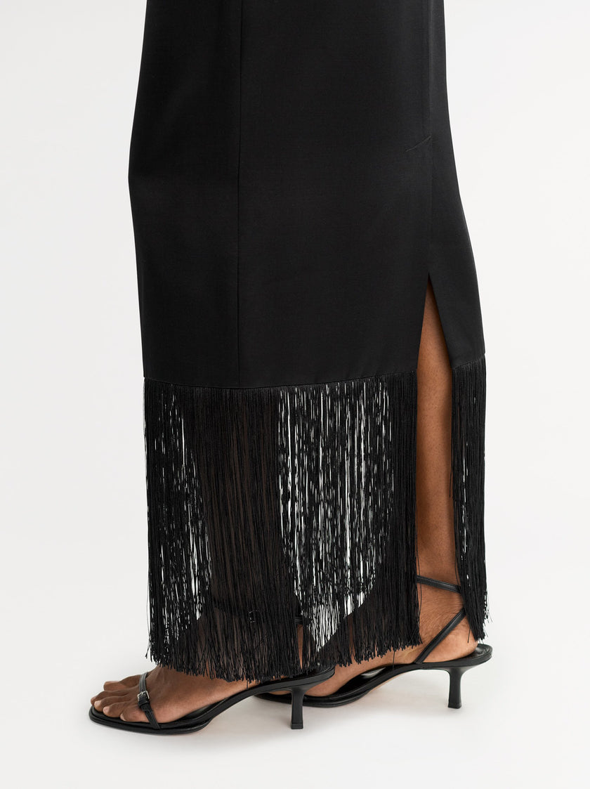 Soft Goat Fringe Skirt