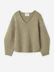 Soft Goat Puff Sleeve V-Neck Sweater