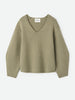 Soft Goat Puff Sleeve V-Neck Sweater