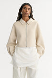 Soft Goat Zip Jacket in Cream