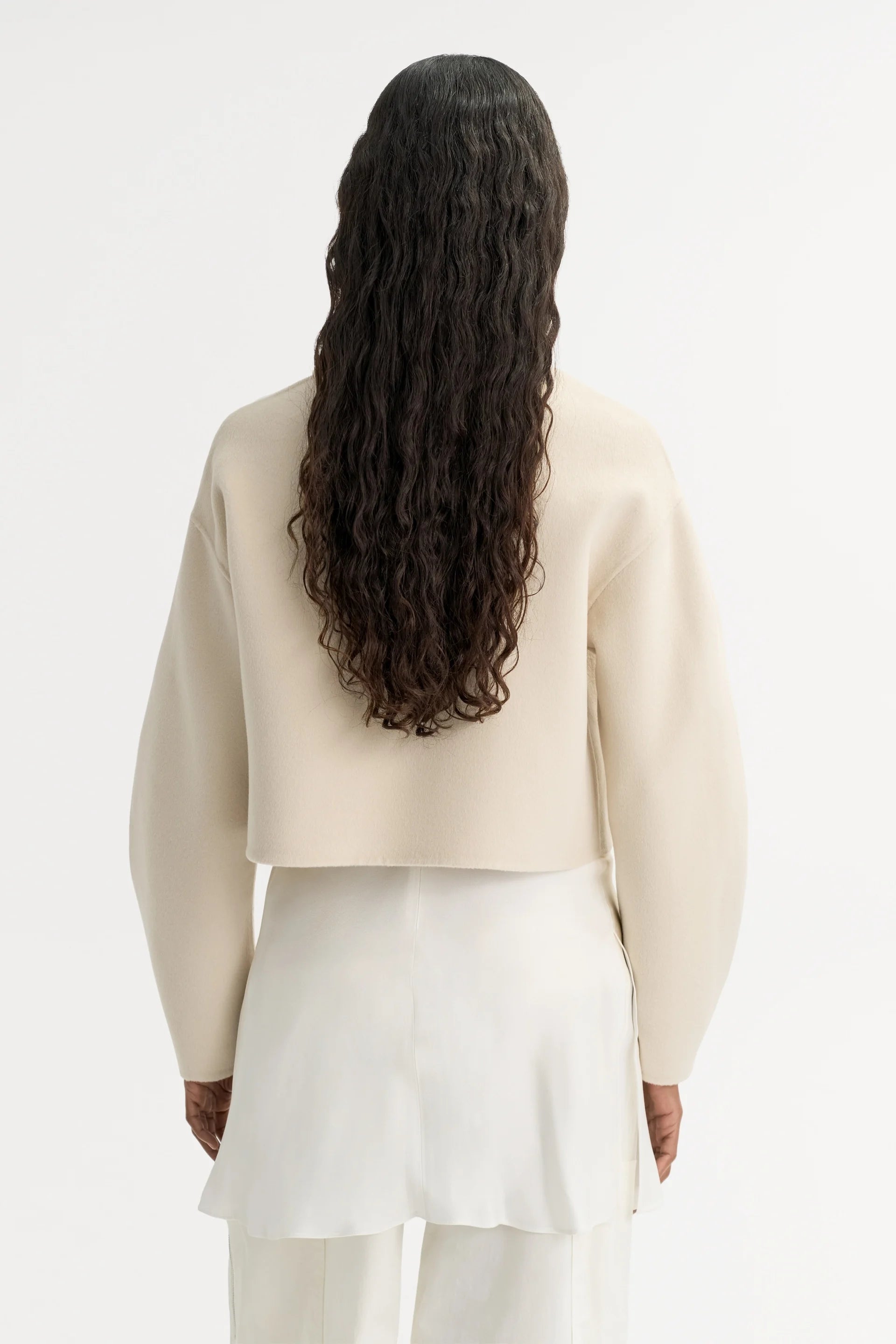 Soft Goat Zip Jacket in Cream