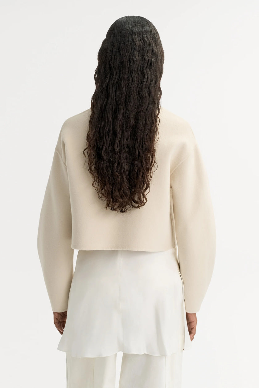 Soft Goat Zip Jacket in Cream