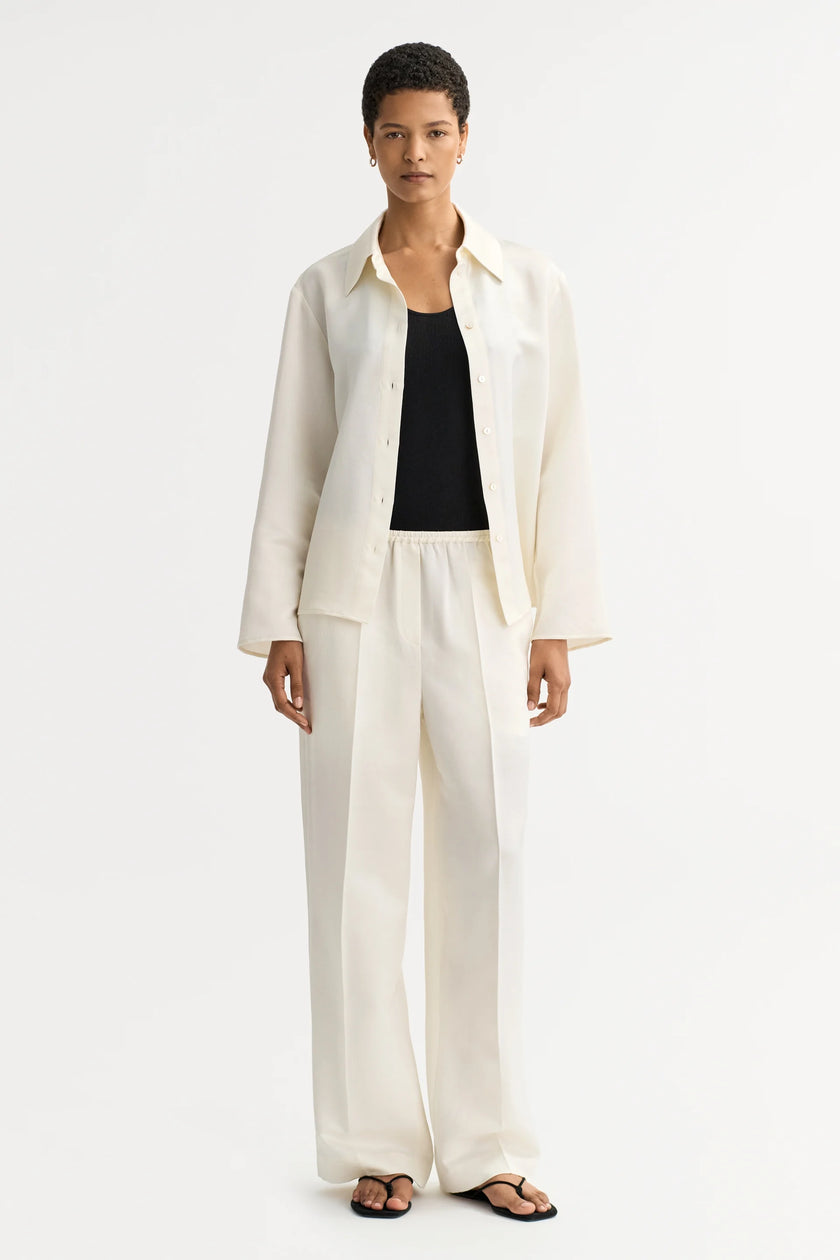 Soft Goat Silk Pants in Ivory