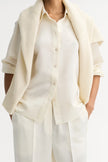 Soft Goat Silk Shirt in Ivory