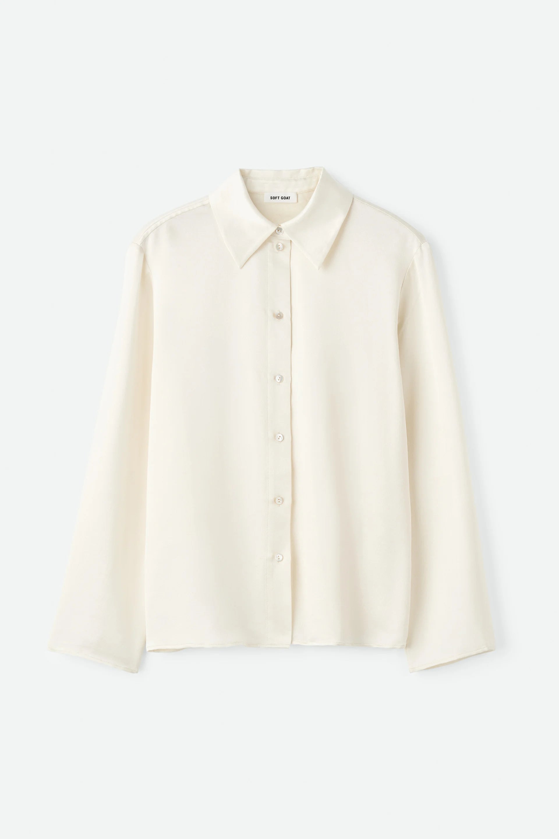 Soft Goat Silk Shirt in Ivory