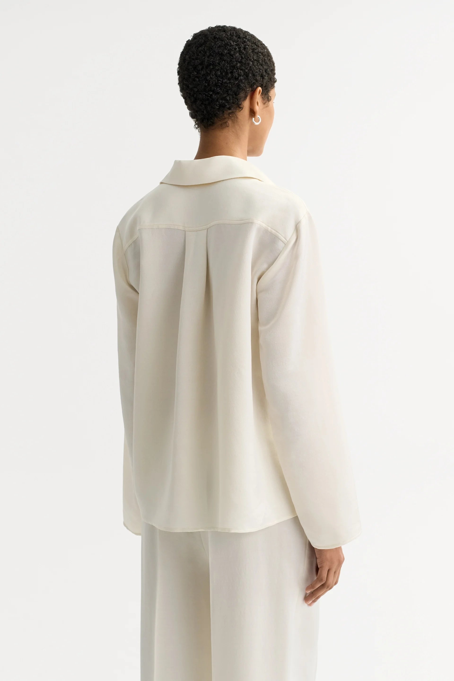 Soft Goat Silk Shirt in Ivory