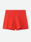 Soft Goat Pointelle Shorts in Tomato