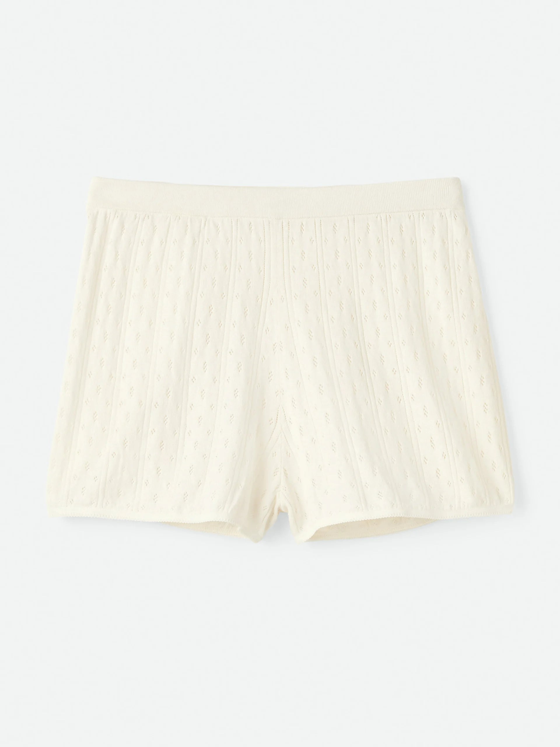 Soft Goat Pointelle Shorts in White