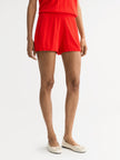 Soft Goat Pointelle Shorts in Tomato