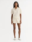 Soft Goat Pointelle Shorts in White