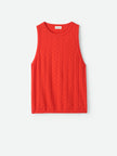 Soft Goat Pointelle Singlet in Tomato