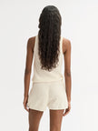 Soft Goat Pointelle Singlet in White