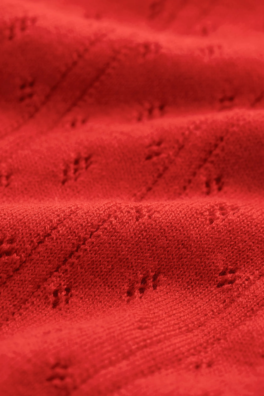 Soft Goat Pointelle Shorts in Tomato