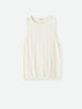 Soft Goat Pointelle Singlet in White