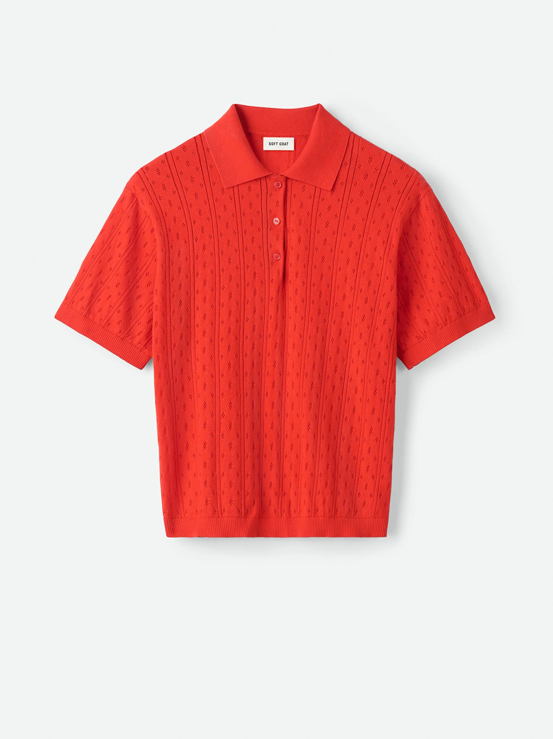 Soft Goat Pointelle Pique in Tomato