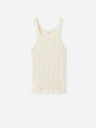 Soft Goat Fine Knit Rib Singlet in Ivory