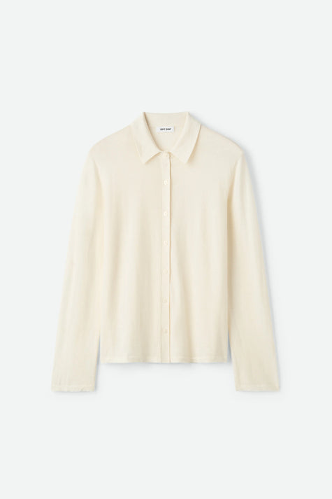 Soft Goat Featherlight Shirt in Bone
