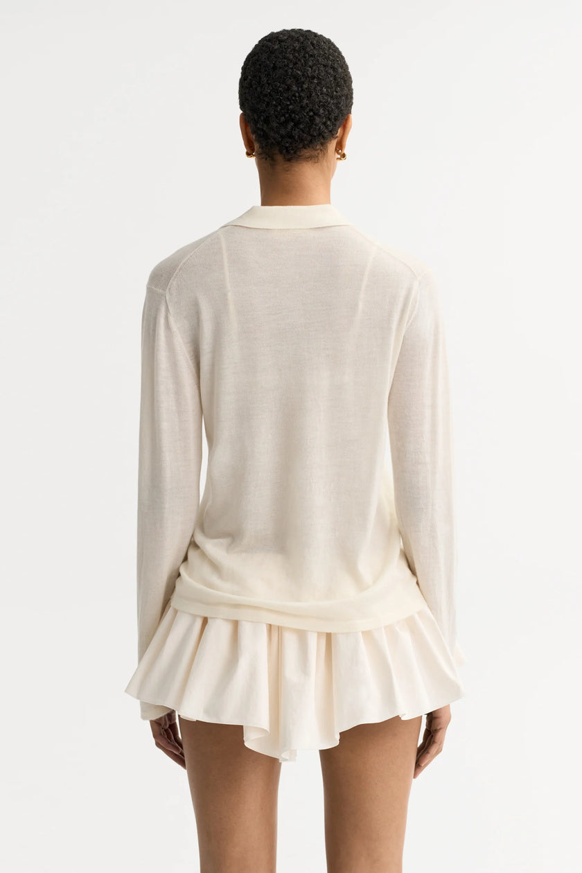 Soft Goat Featherlight Shirt in Bone