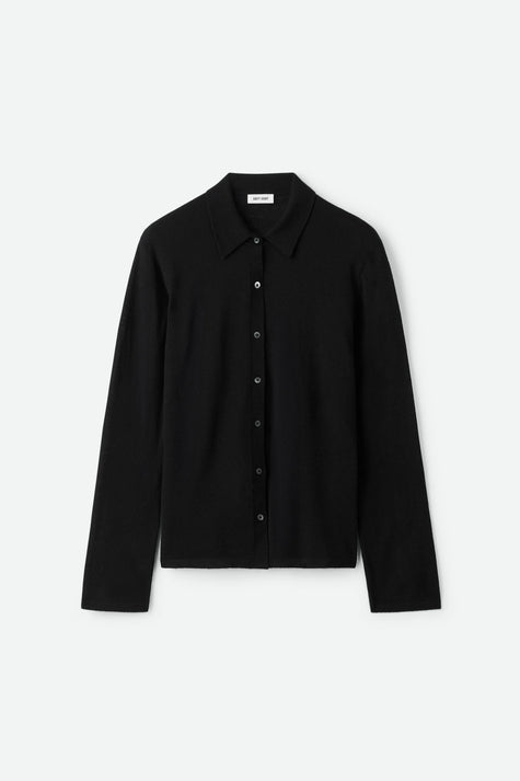 Soft Goat Featherlight Shirt in Black