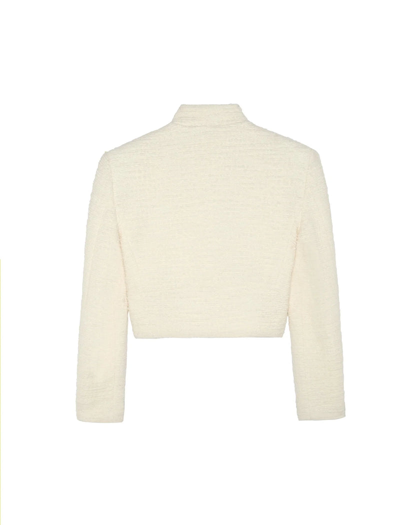Liberowe Cropped Tweed Jacket in Ivory