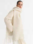 Soft Goat wool scarf with fringe