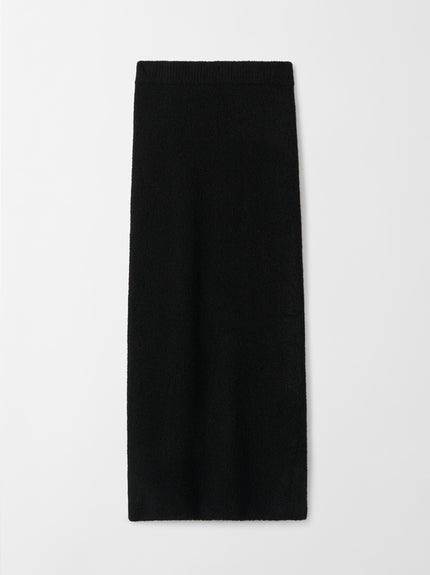 Soft Goat Boucle Skirt Black