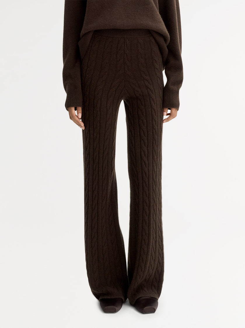 Soft Goat Cable Knit Pants